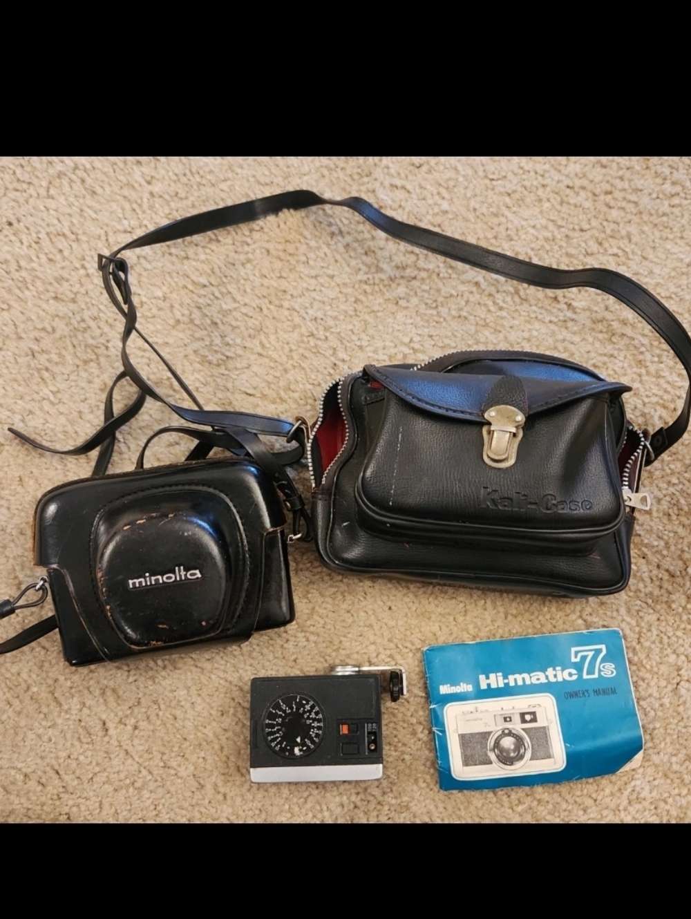 Minolta Hi-Matic‎ 7s Rangefinder Camera Case Manual 45 Mm Untested #SS